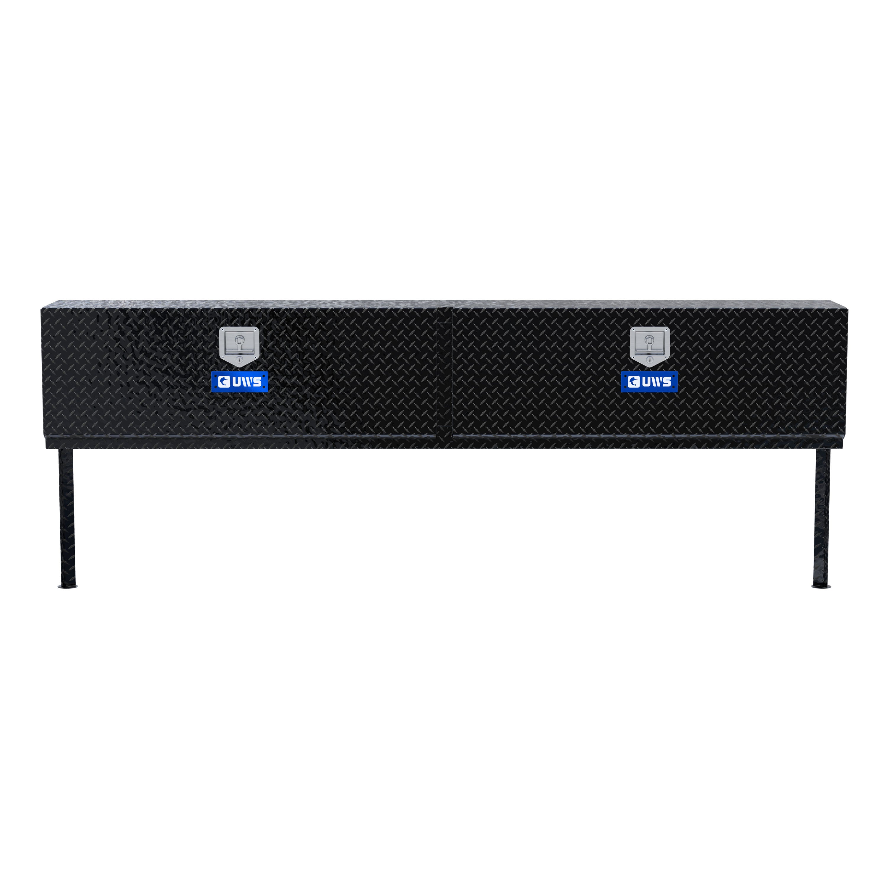 UWS TBTS-96-BLK Gloss Black Aluminum 96" Double-Door Topside Truck Tool Box