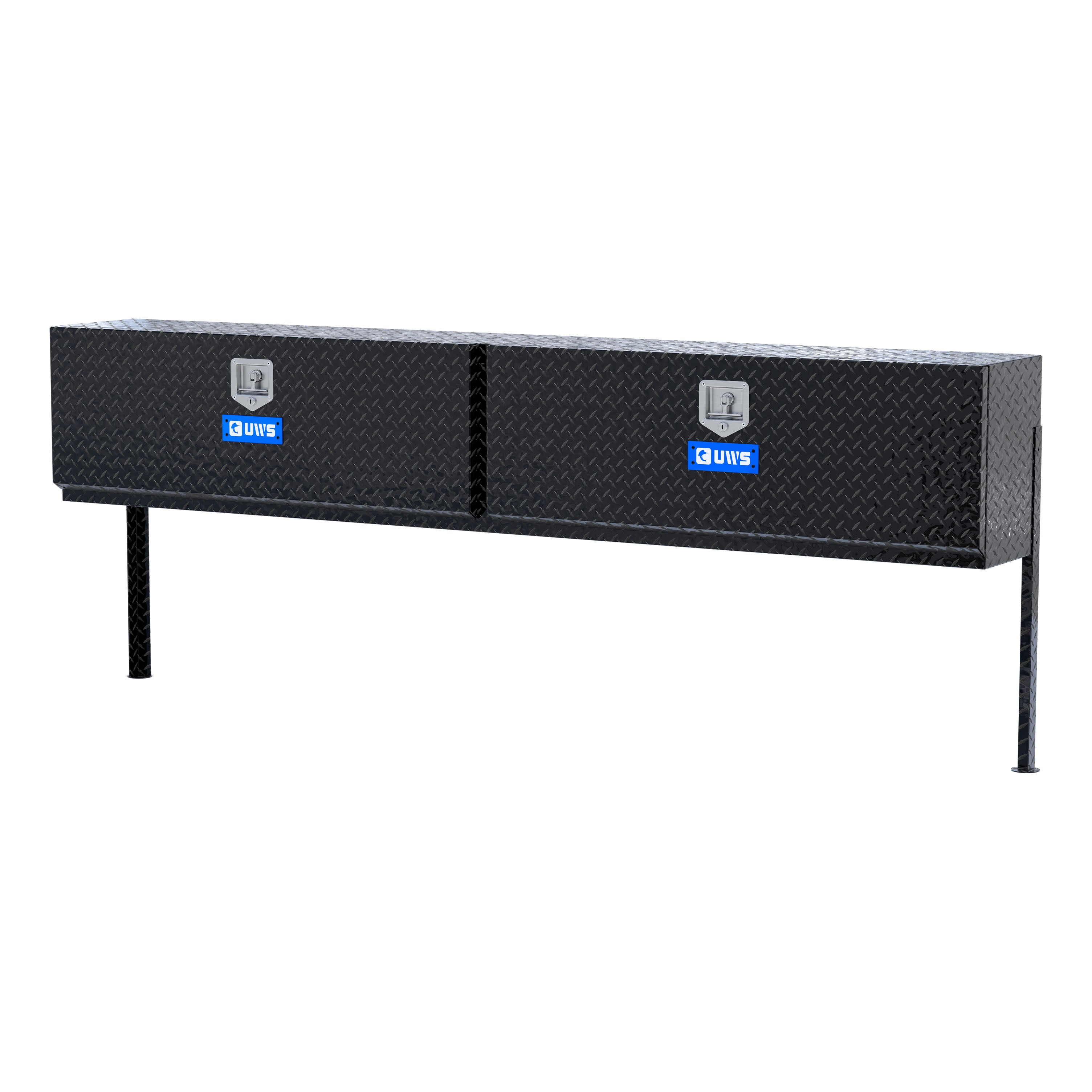 UWS TBTS-96-BLK Gloss Black Aluminum 96" Double-Door Topside Truck Tool Box