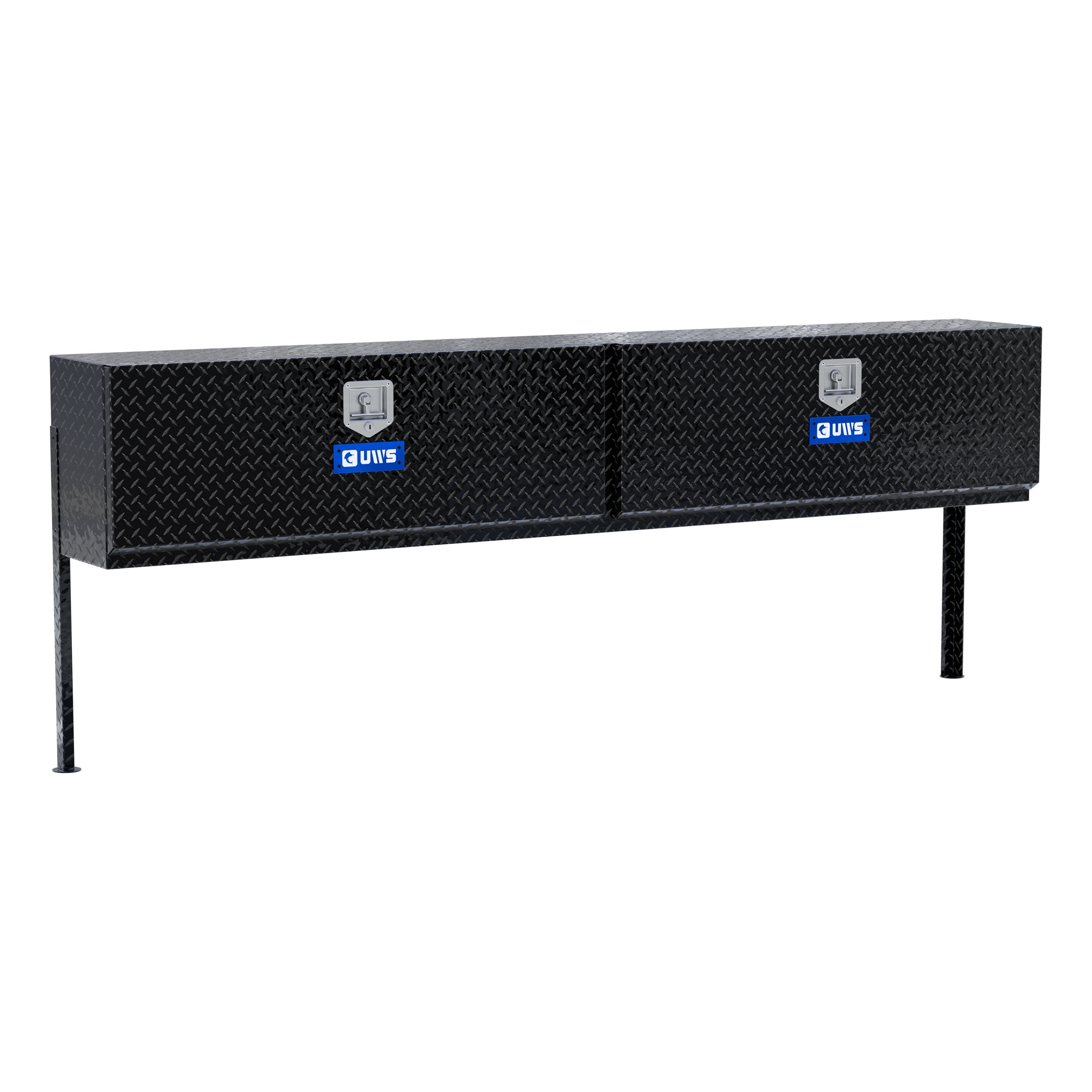 UWS TBTS-96-BLK Gloss Black Aluminum 96" Double-Door Topside Truck Tool Box