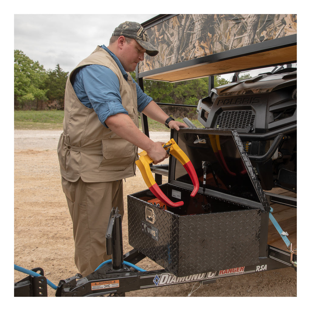 UWS TBV-34-LP-BLK Gloss Black Aluminum 34" Trailer Tongue Box with Low Profile (LTL Shipping Only)