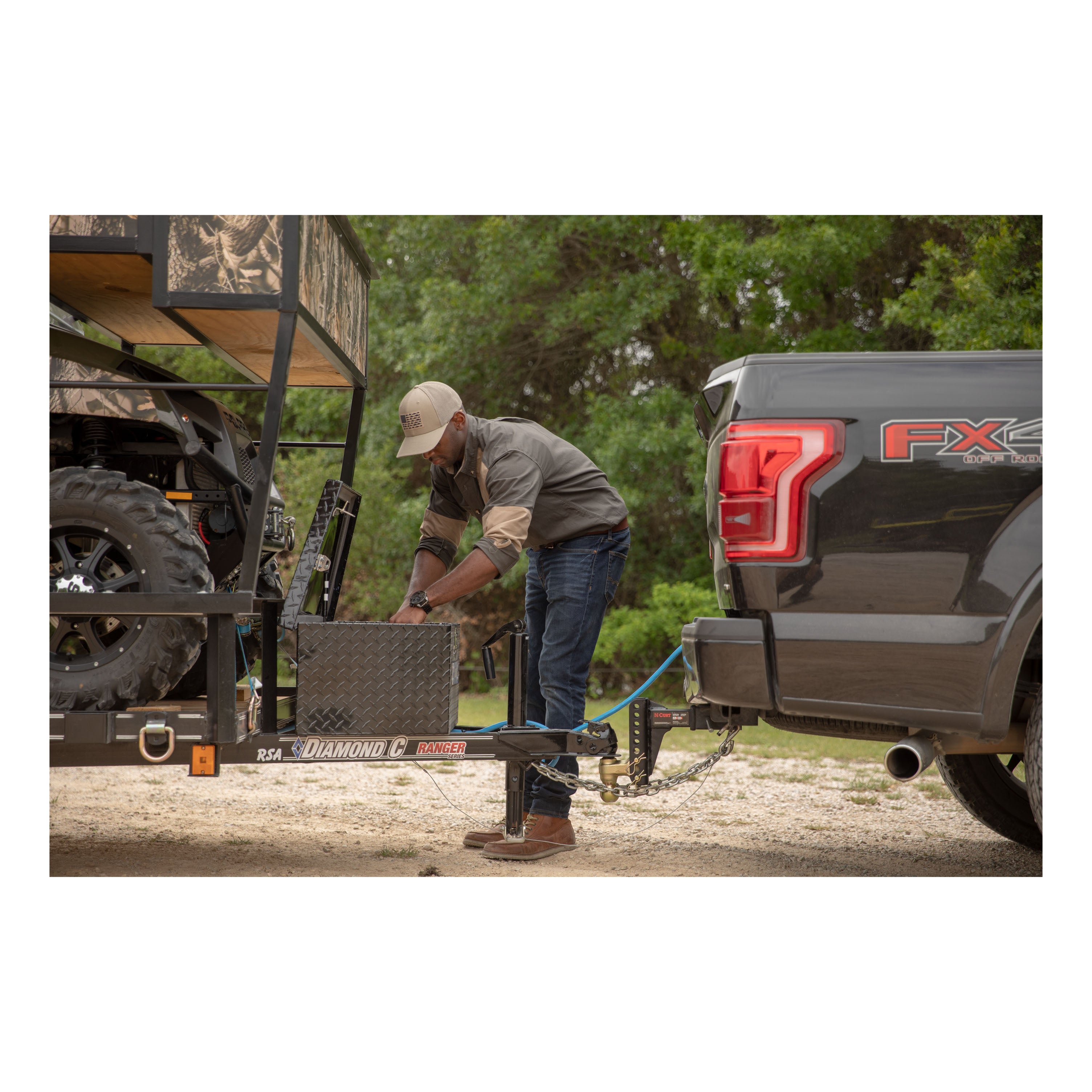 UWS TBV-34-LP-BLK Gloss Black Aluminum 34" Trailer Tongue Box with Low Profile (LTL Shipping Only)