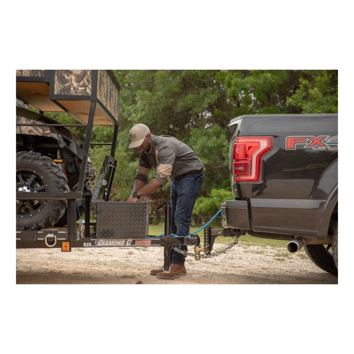 UWS TBV-34-LP-BLK Gloss Black Aluminum 34" Trailer Tongue Box with Low Profile (LTL Shipping Only)