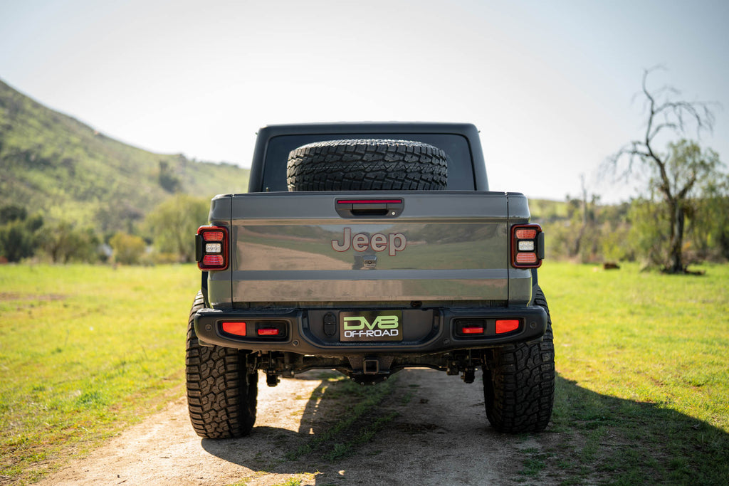 2020 2025 Jeep Gladiator JT Adjustable In Bed Tire Carrier DV8 Offroad