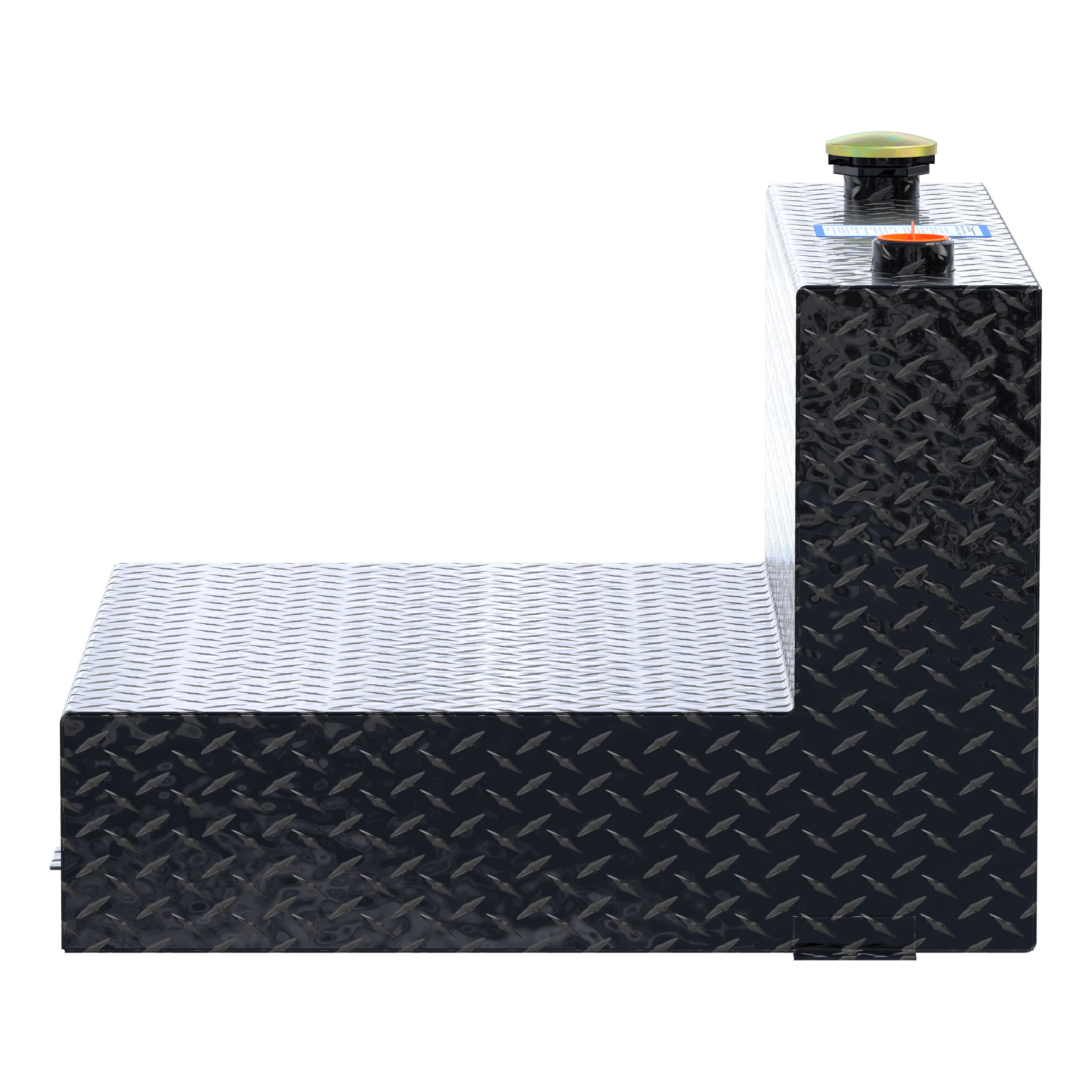 UWS TT-50-L-T-P-BLK Gloss Black 50-Gallon L-Shape Aluminum Transfer Tank