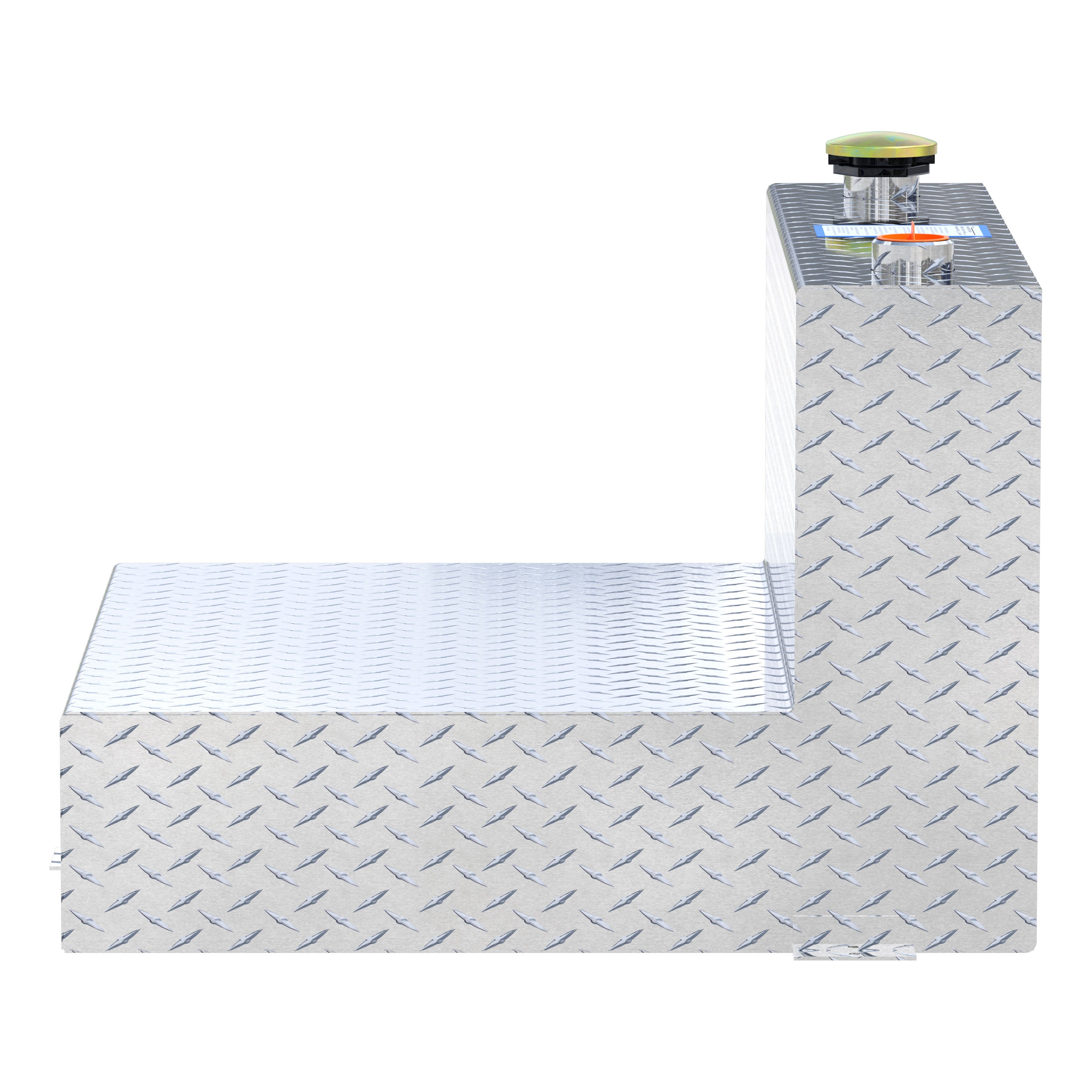 UWS TT-50-L-T-P 50-Gallon L-Shape Bright Aluminum Transfer Tank