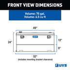 UWS TT-75-COMBO 75-Gallon Combo Bright Aluminum Transfer Tank