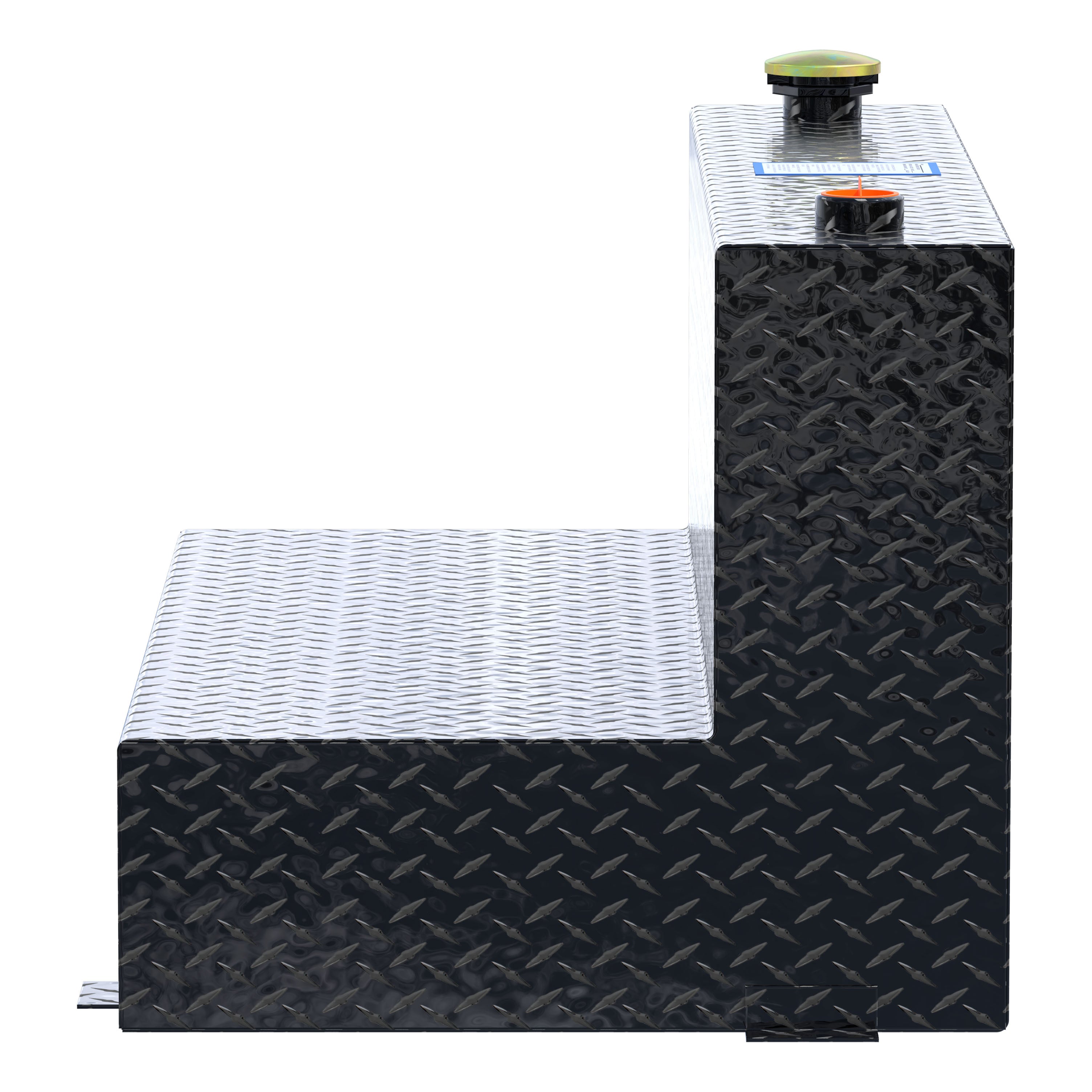 UWS TT-75-L-T-P-BLK Gloss Black 75-Gallon L-Shape Aluminum Transfer Tank