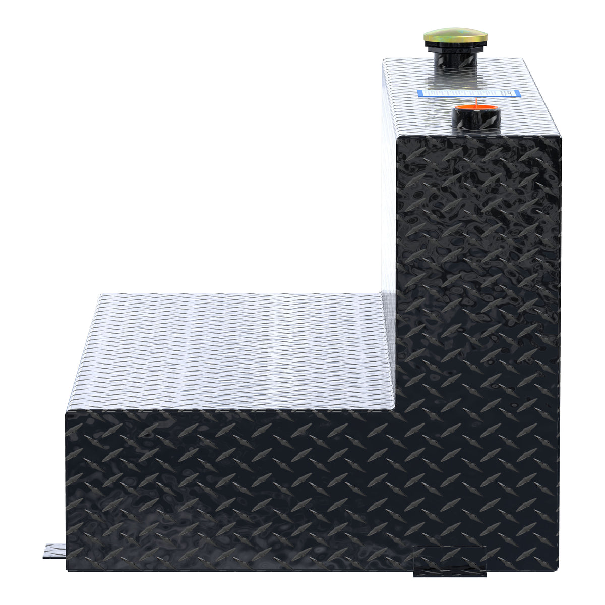 UWS TT-75-L-T-P-BLK Gloss Black 75-Gallon L-Shape Aluminum Transfer Tank