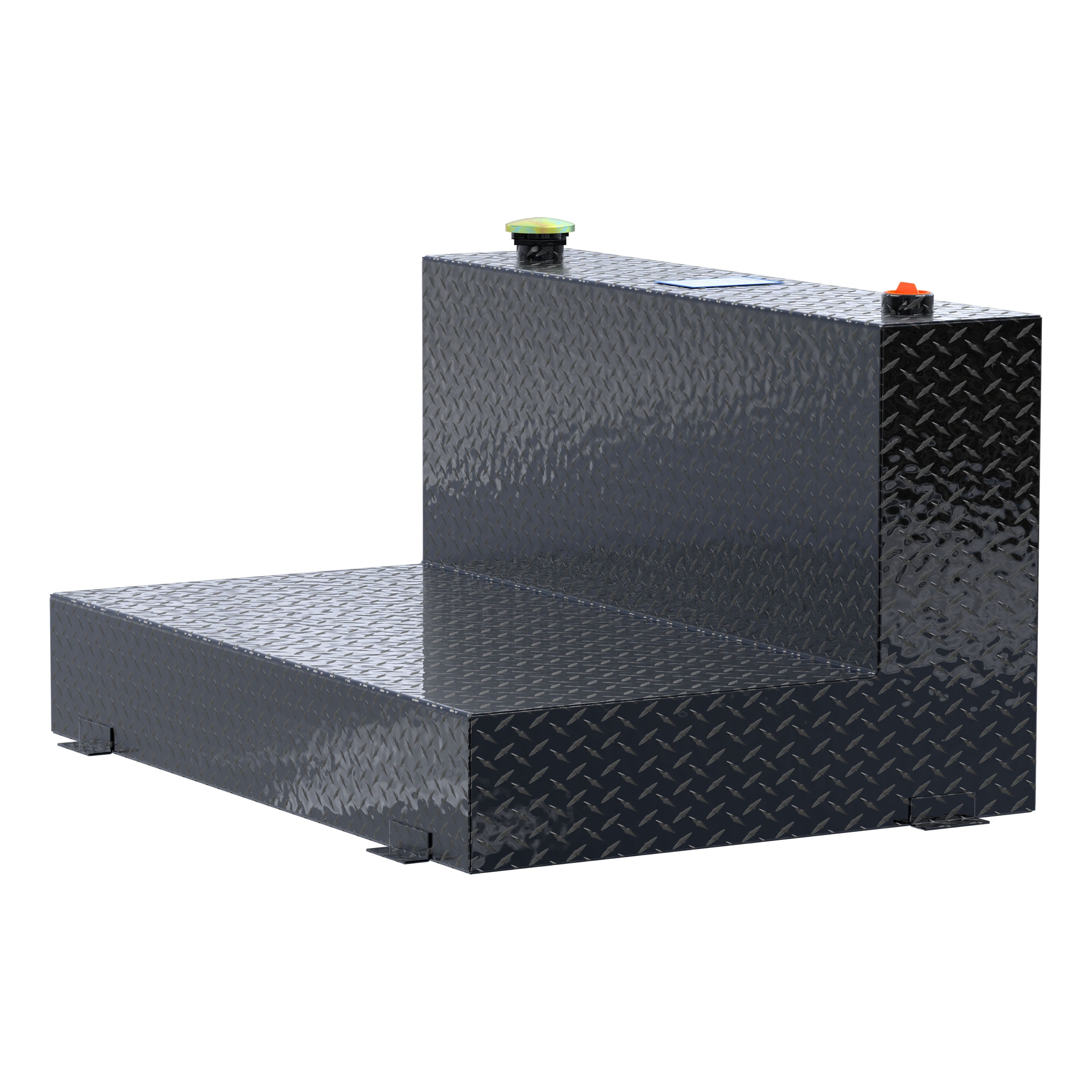 UWS TT-85-L-T-P-BLK Gloss Black 85-Gallon L-Shape Aluminum Transfer Tank