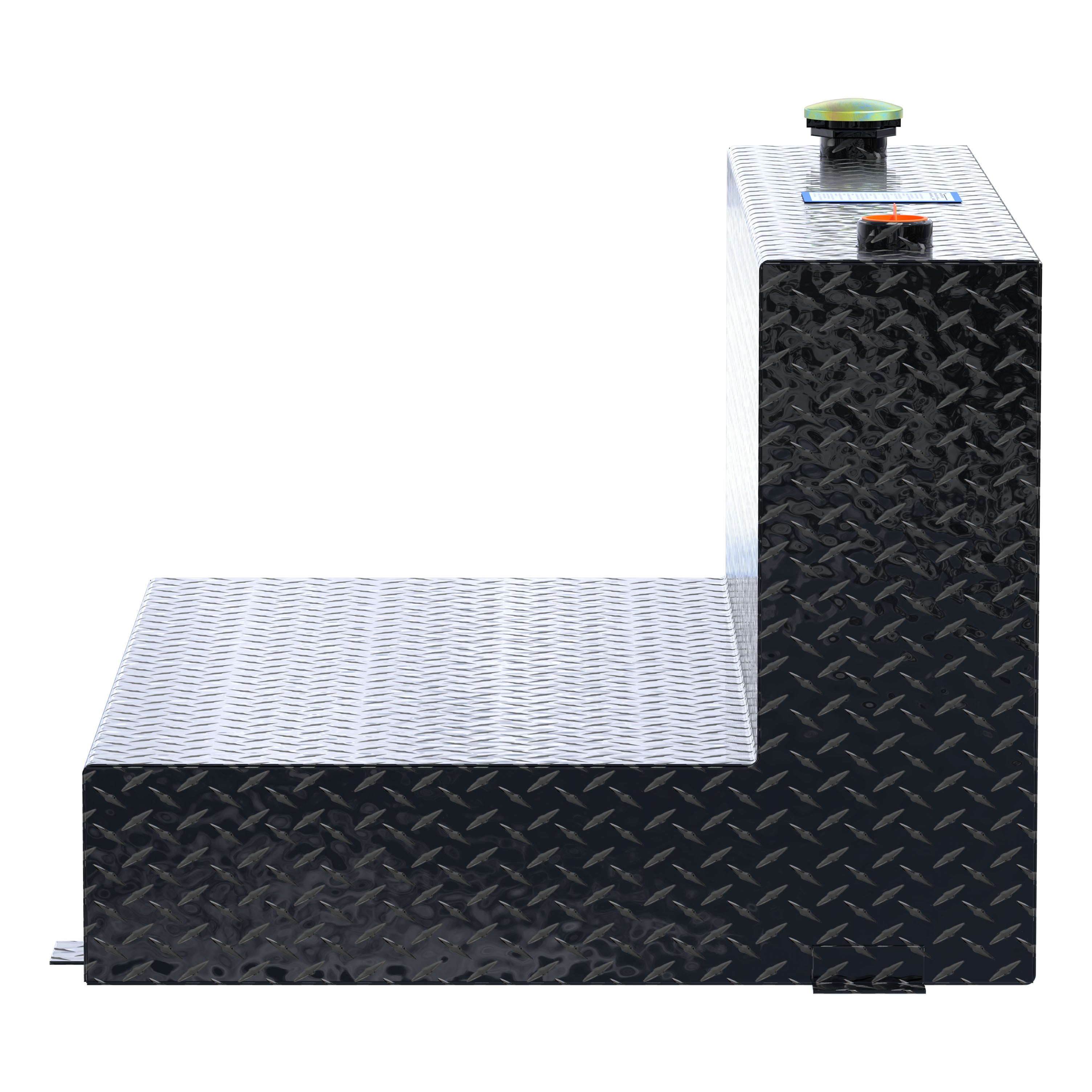 UWS TT-85-L-T-P-BLK Gloss Black 85-Gallon L-Shape Aluminum Transfer Tank