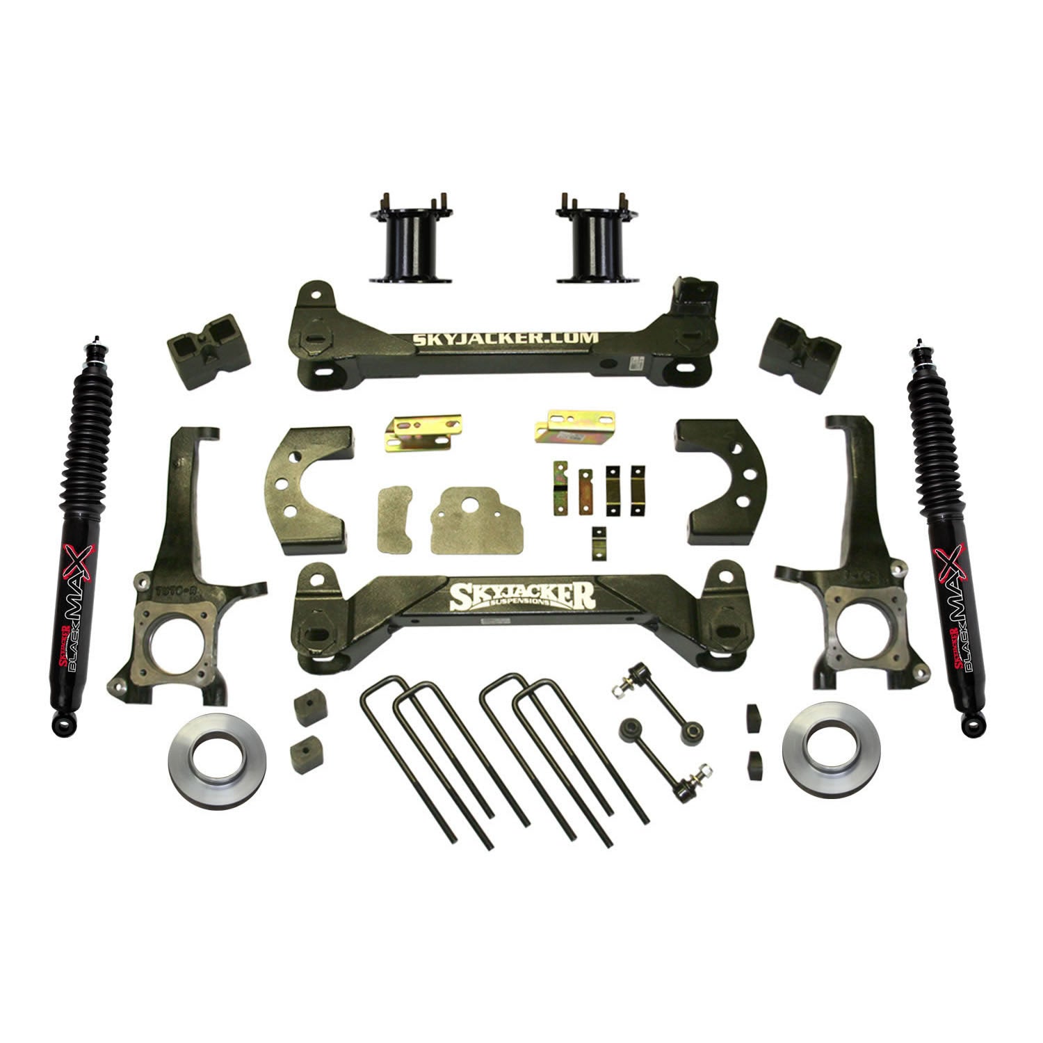 6 Inch Shock Struts Suspension Lift Kit w/Shock 6 Inch Lift w/Black MAX Shocks 07-19 Toyot
