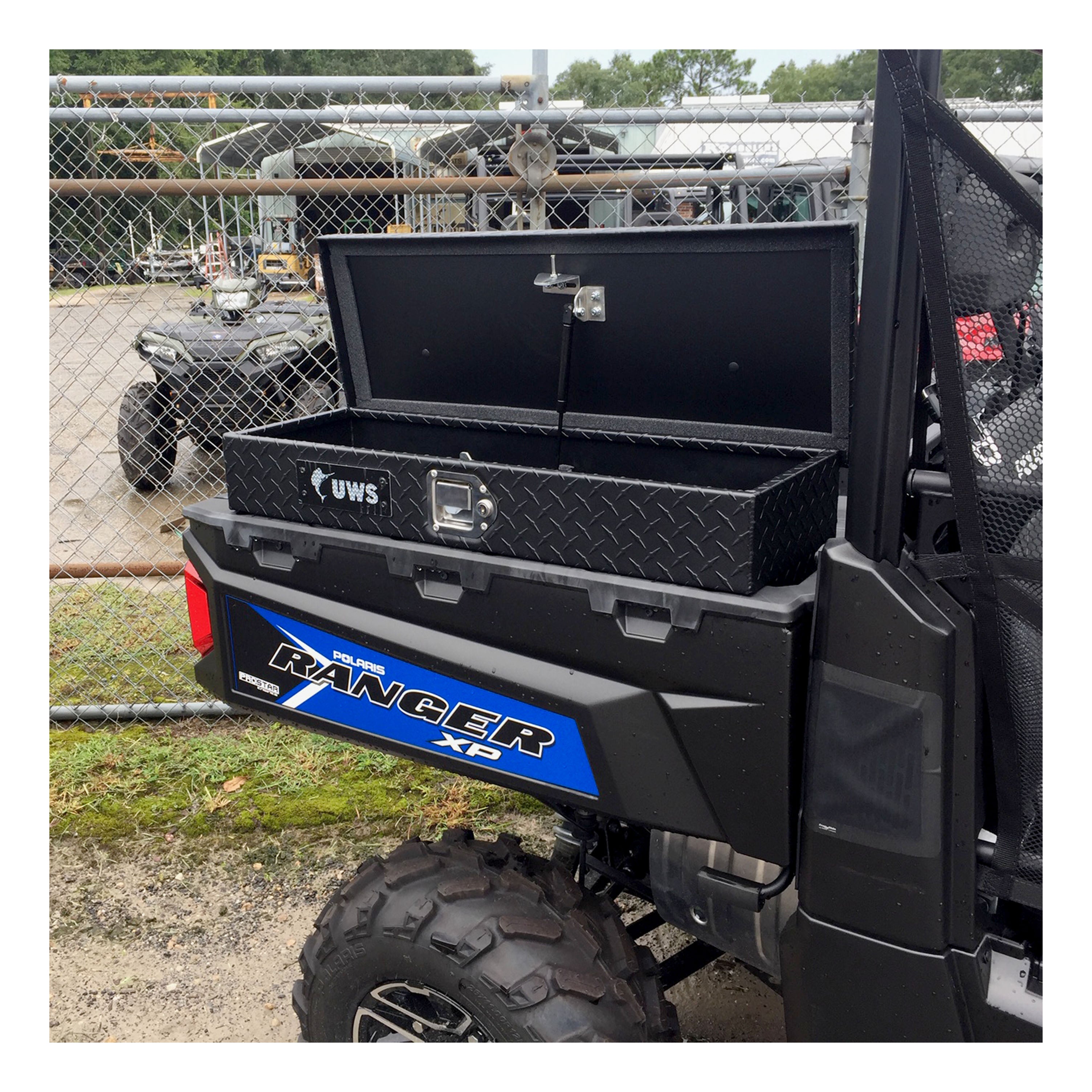 UWS UTV-SM33-MB Matte Black Aluminum UTV Side Tool Box - Polaris Ranger (LTL Shipping Only)