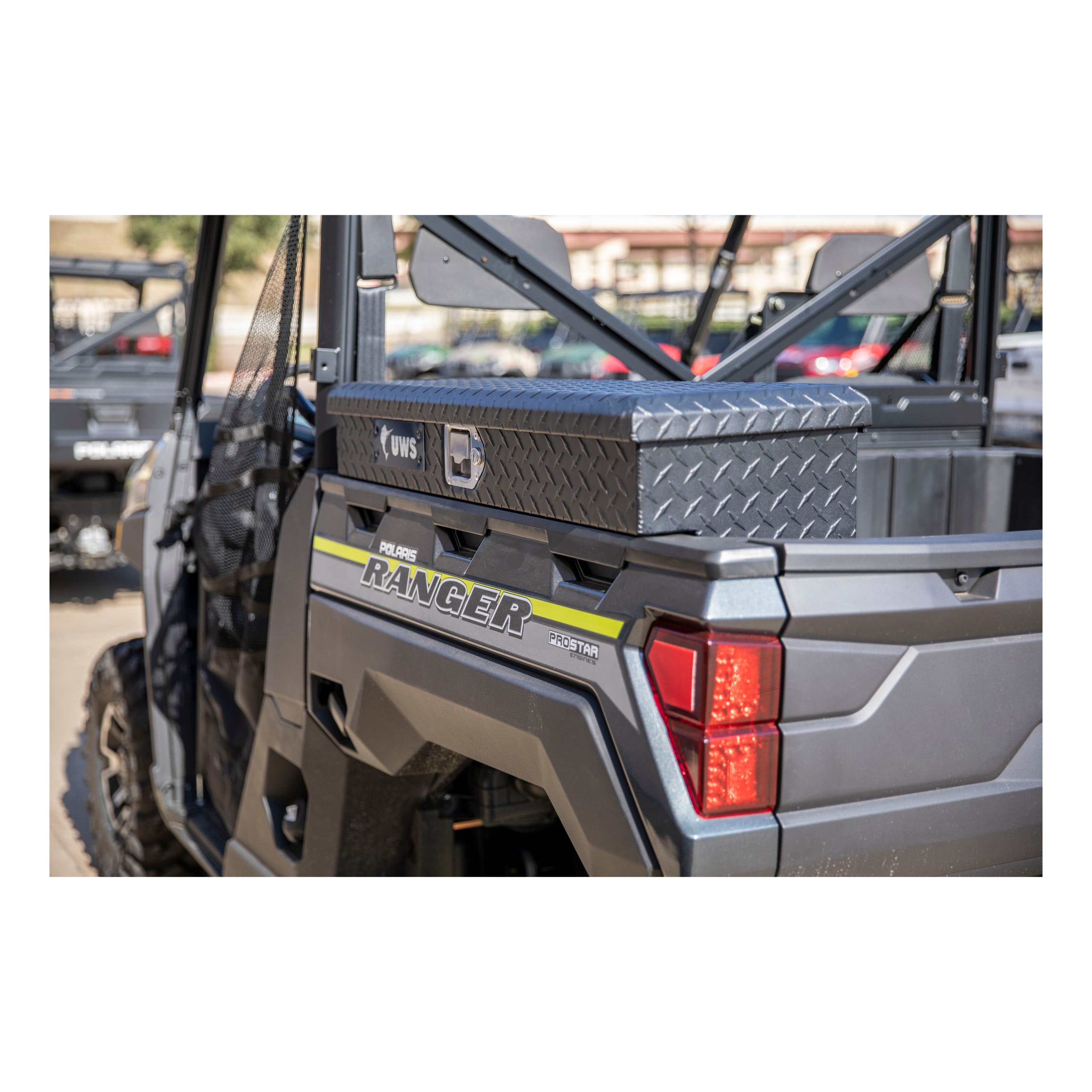 UWS UTV-SM33-MB Matte Black Aluminum UTV Side Tool Box - Polaris Ranger (LTL Shipping Only)