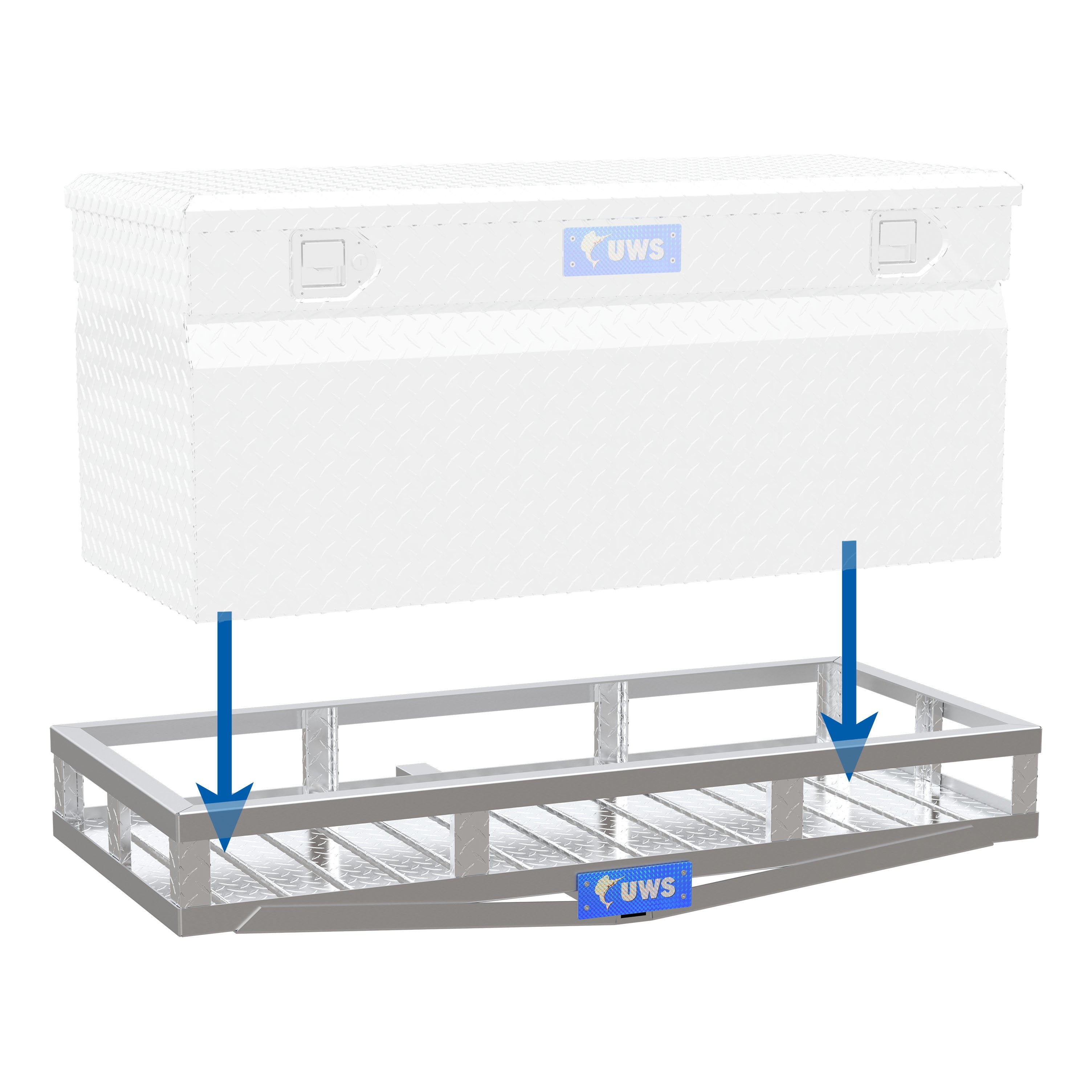 UWS UWS-CARRIER 51-Inch x 23-Inch Aluminum Hitch Cargo Carrier Rack for 2-Inch Receiver