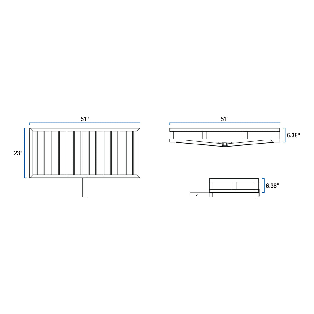 UWS UWS-CARRIER 51-Inch x 23-Inch Aluminum Hitch Cargo Carrier Rack for 2-Inch Receiver