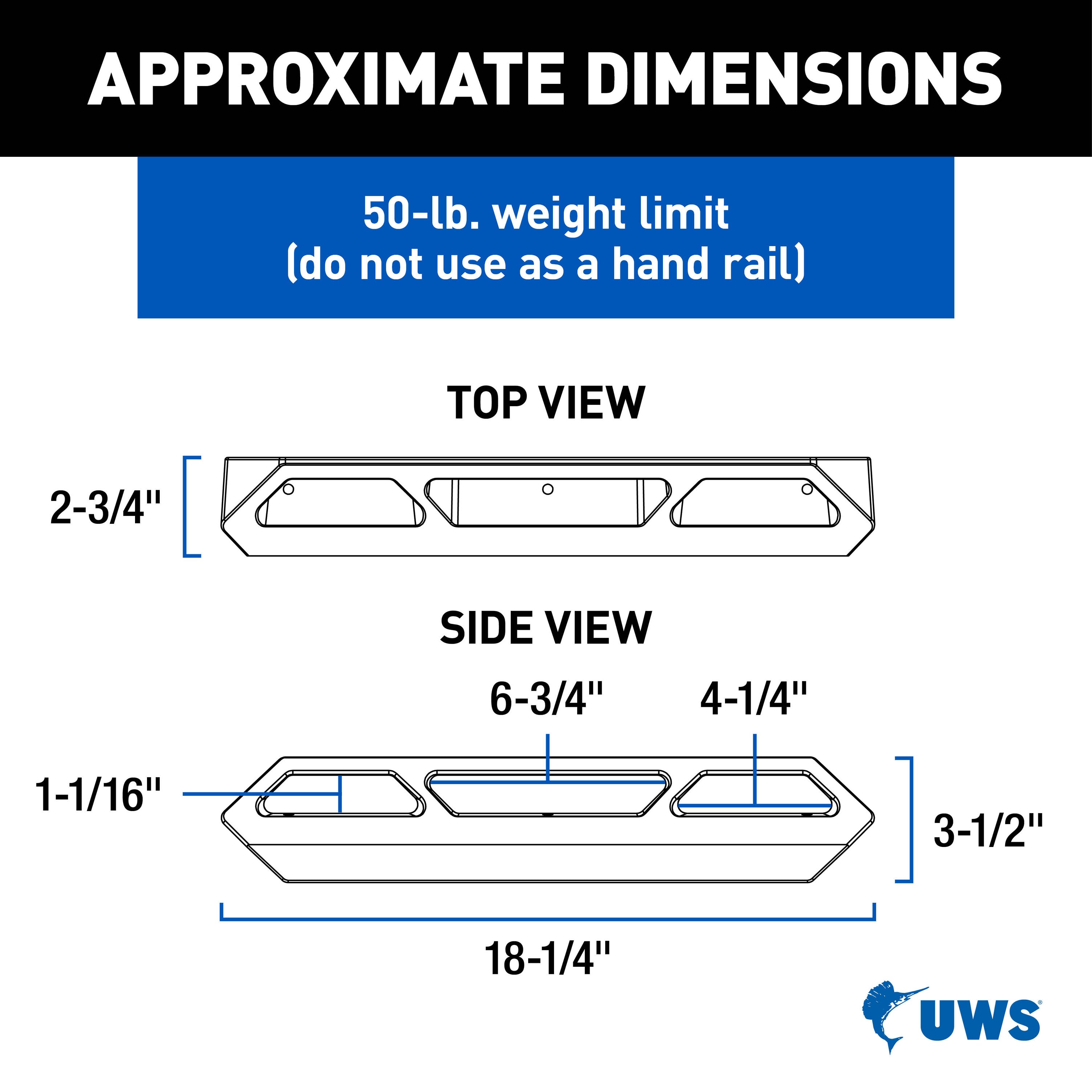UWS Truck Tool Box Tie-Down Side Rails Kit, Black, Heavy-Duty Mounting Clamp System for Pickup Truck Bed Toolboxes, Fits UWS Boxes with 3/4" Chamfered Lid, Hardware Included