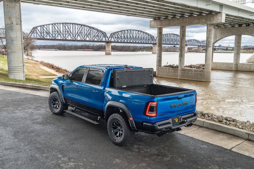 Tonneau Cover Ultra Flex 2019-2026 (New Body Style) Ram 5 Foot 7 Inch Bed Crew Cab Without RamBox With Multifunction Tailgate Matte Black Finish UnderCover