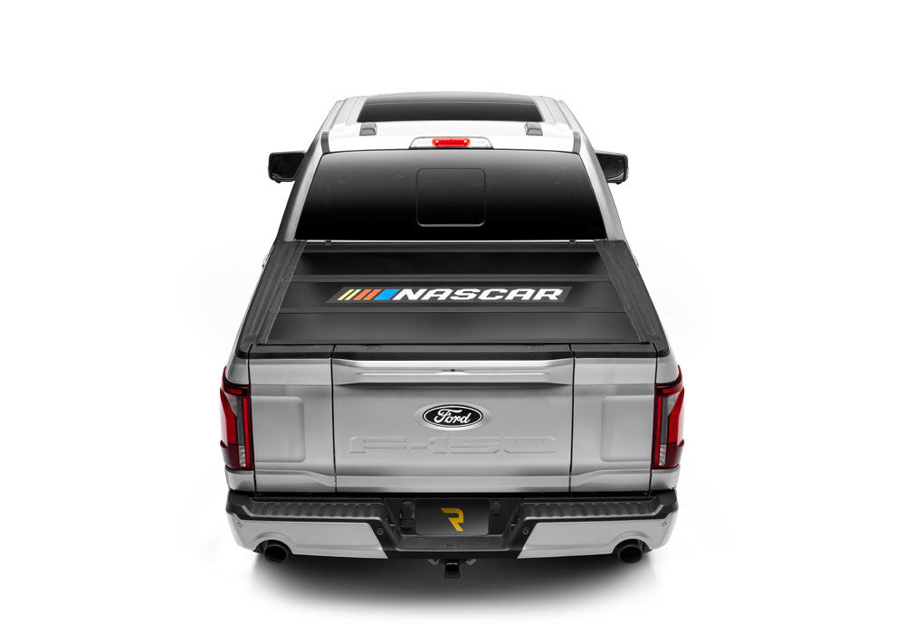 Tonneau Cover RealTruck NASCAR Edition 2022-2026 Toyota Tundra 5 Foot 7 Inch Bed With Or Without Deck Rail System Without Trail Special Edition Storage Boxes Matte Black Finish