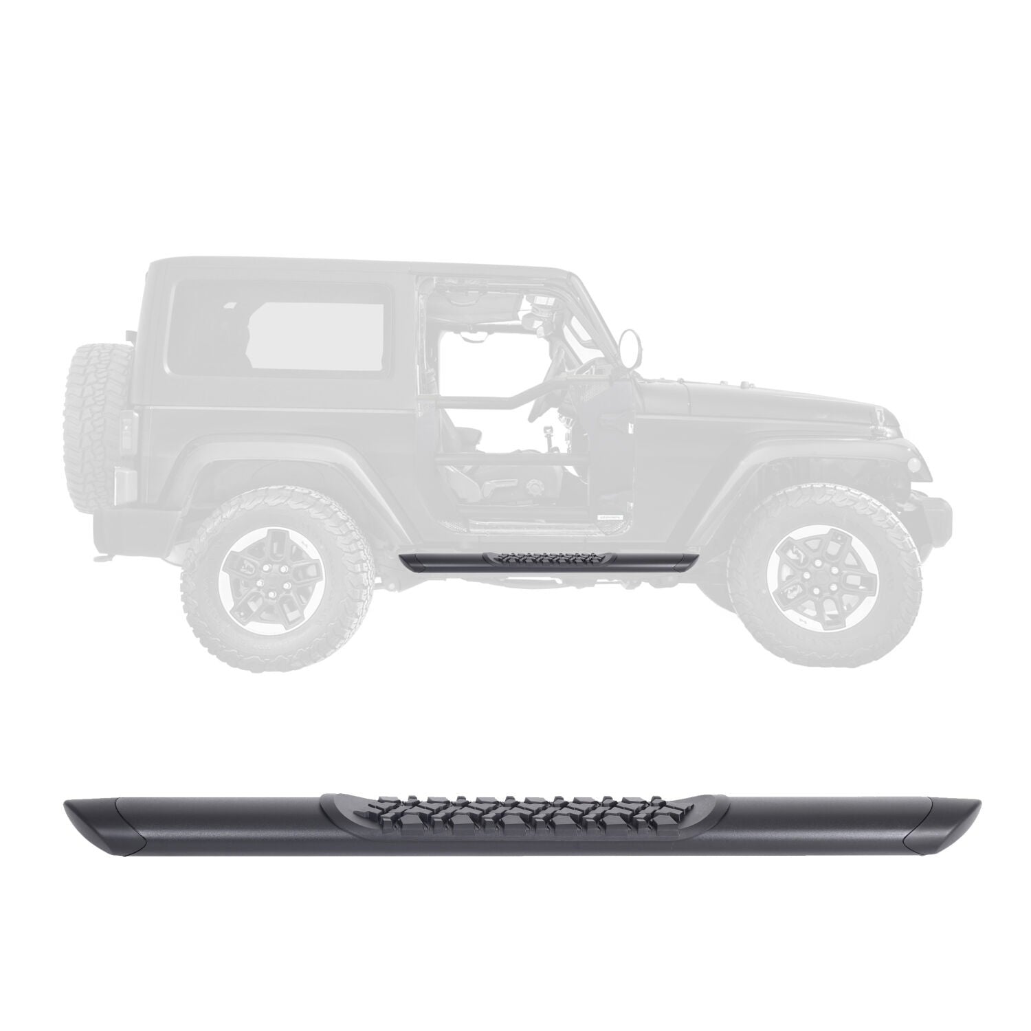 V3 Series Aluminum 5 Inch Elipse Side Steps Boards Only Textured Black 2021-2025 Ford Bronco Go Rhino