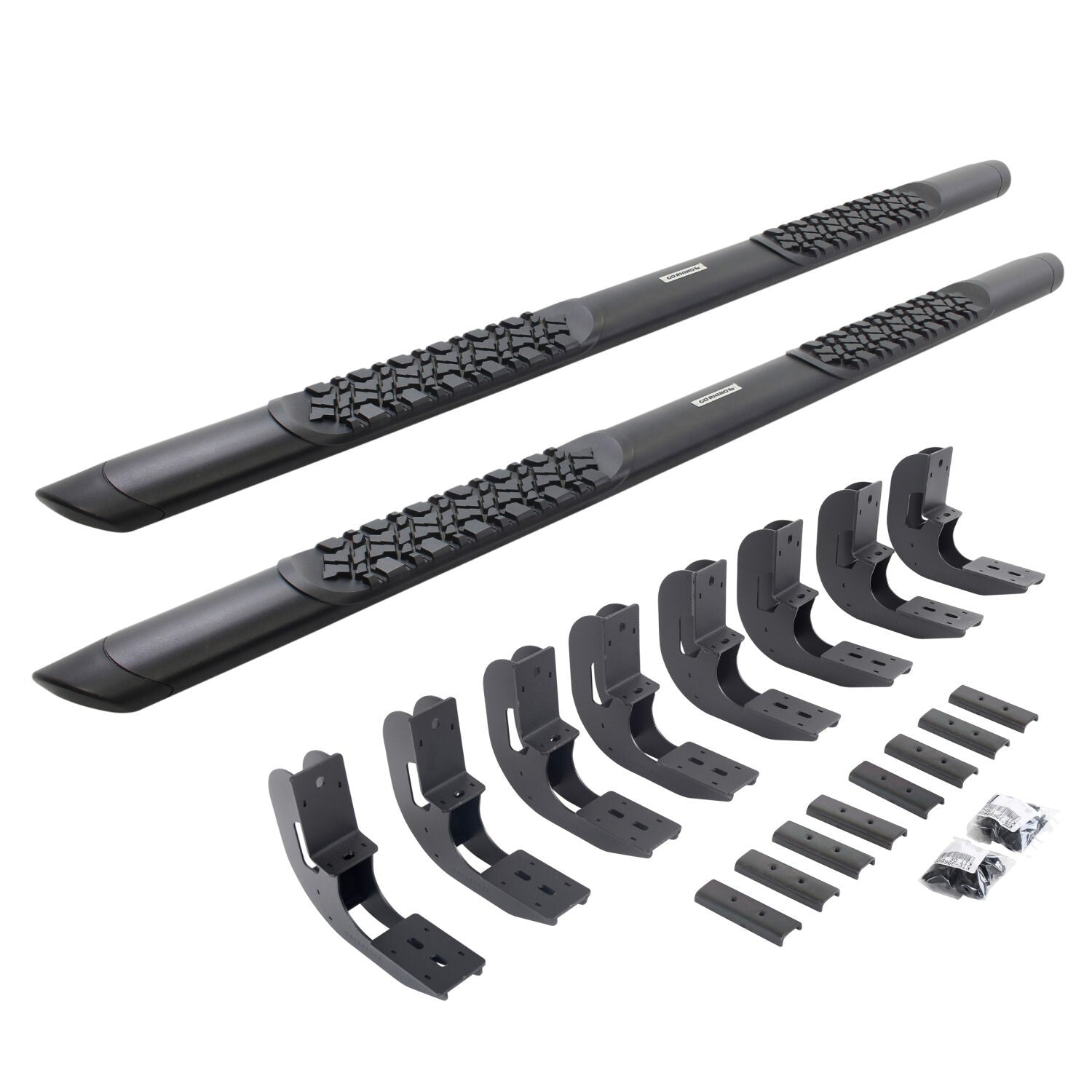 V3 Series Aluminum 5 Inch Elipse Side Steps with Mounting Brackets Tex