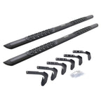 V3 Series Aluminum 5 Inch Elipse Side Steps with Mounting Brackets Textured Black 1999-2016 Ford F-250/F-350 Extended Cab Go Rhino