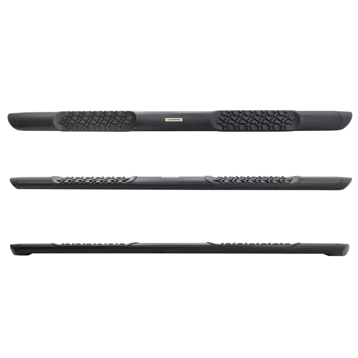 V3 Series Aluminum 5 Inch Elipse Side Steps with Mounting Brackets Textured Black 1999-2016 Ford F-250/F-350 Extended Cab Go Rhino