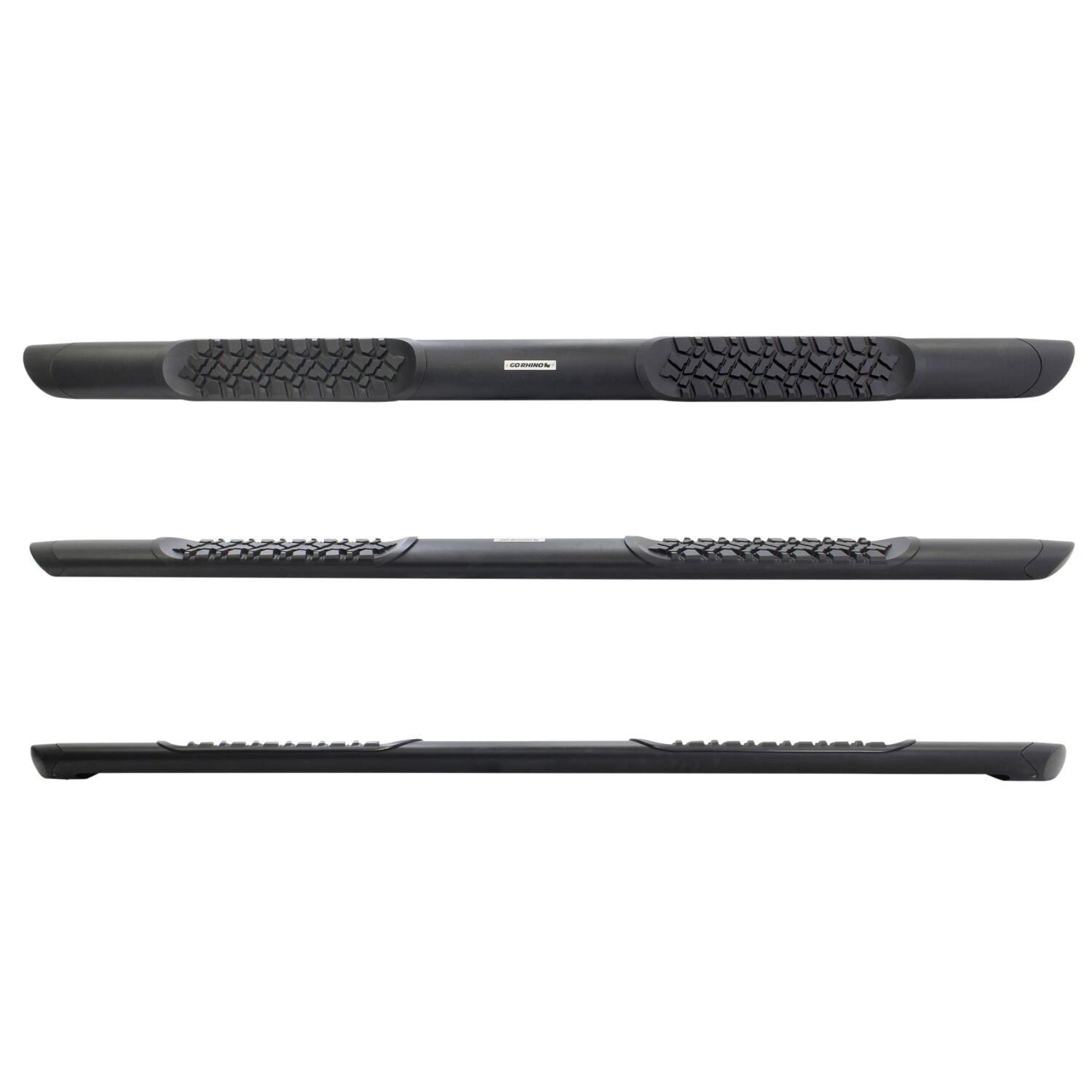 V3 Series Aluminum 5 Inch Elipse Side Steps with Mounting Brackets Textured Black 2007-2021 Toyota Tundra Extended Cab Go Rhino