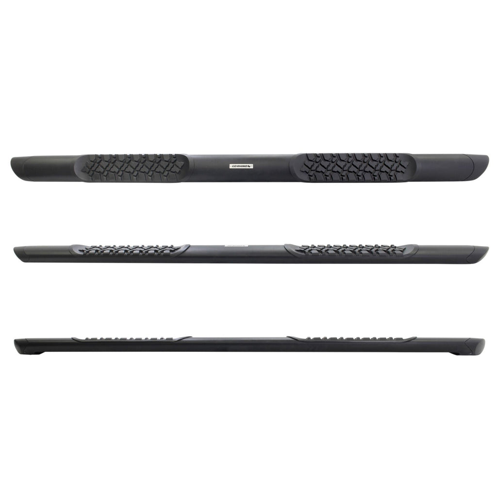 V3 Series Aluminum 5 Inch Elipse Side Steps with Mounting Brackets Textured Black 2020-2025 Jeep Gladiator Go Rhino