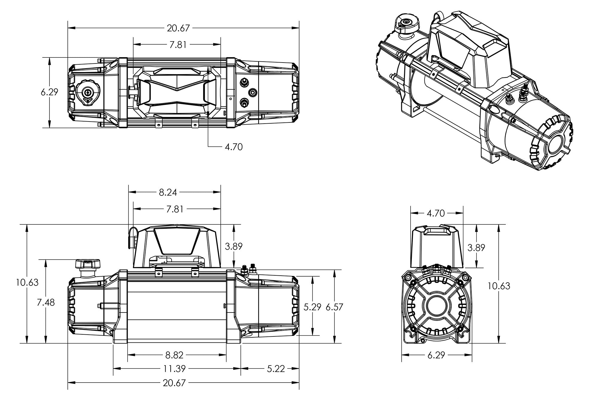 Xtract 12k Synthetic Rope Winch DV8 Offroad