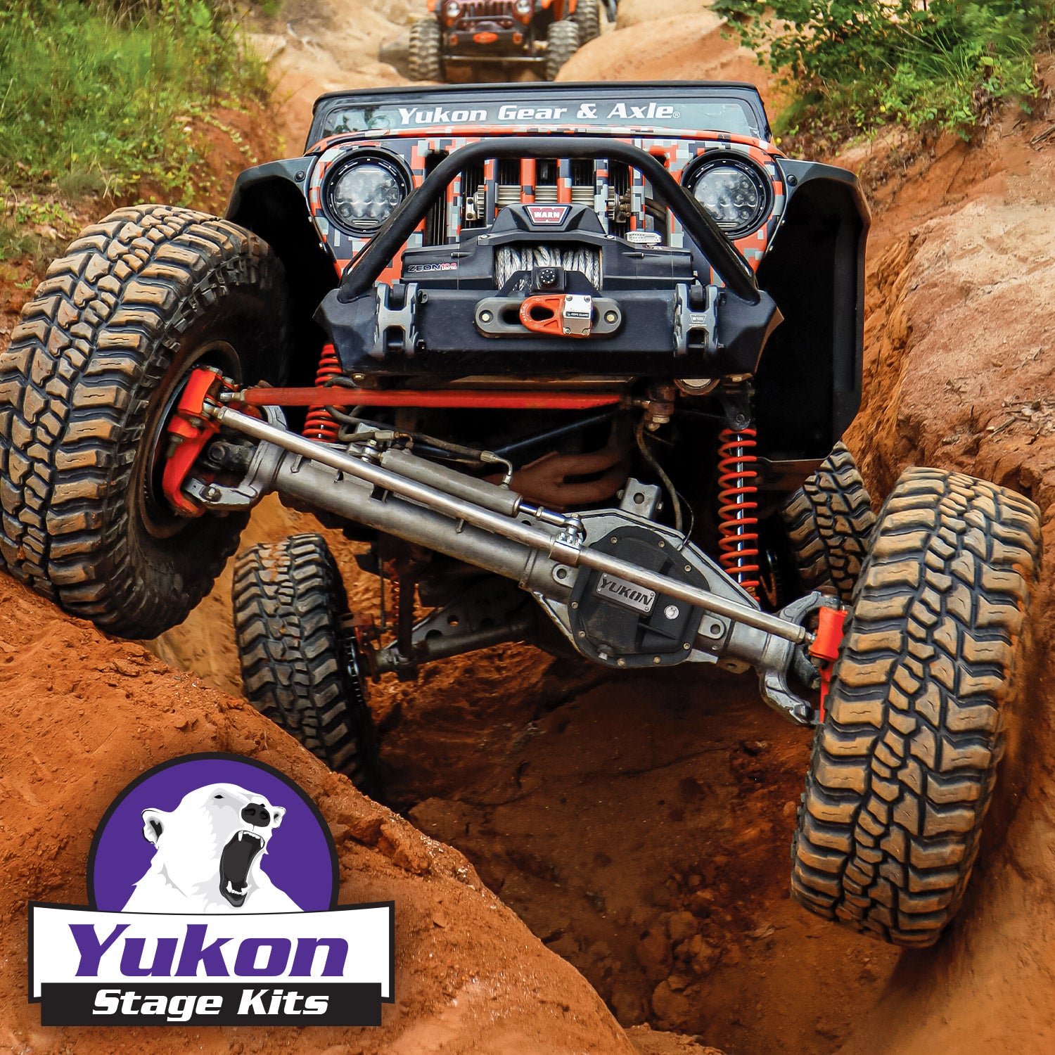 Stage 3 Jeep JL Re-Gear Kit W/Covers Front Axles Dana 30/35 4.56 Ratio JL Non-Rubicon M200 Rear/ M186 Front Stage 3 Gear Kit Package 4.56 F&R Cover & 4340 Front Axles Yukon Gear