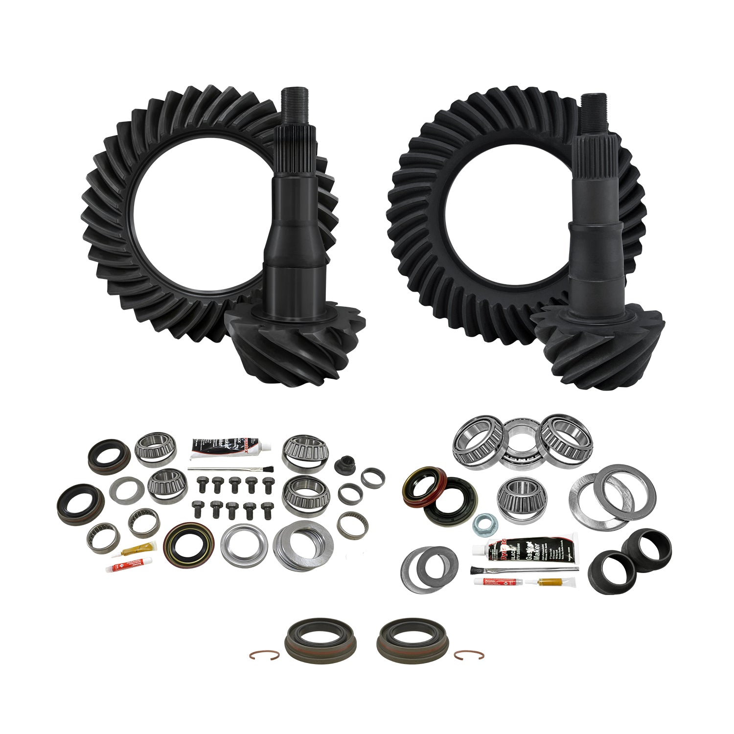 Re-Gear & Installation Kit Ford 9.75 Inch 2000-2010 F150 3.73 Ratio Fr&Rr '00-'10 Ford F150 W/9.75 Rear 3.73 Complete Gear Package F/R R&P'S & Master Kits Yukon Gear