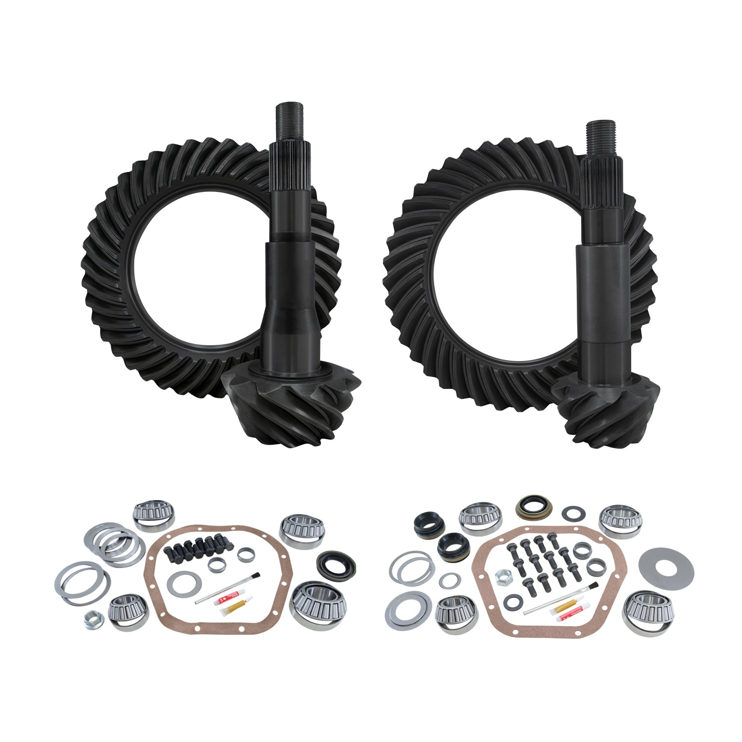 Re-Gear & Installation Kit Dana 60 2008-2010 Ford F250/F350 4.56 Thick 08-'10 F250 & F350 Srw 4.56 Thick Gear/Kit Package W/ F10.5/ D60 Thick (Fits 4.10&Down Front Case) Yukon Gear