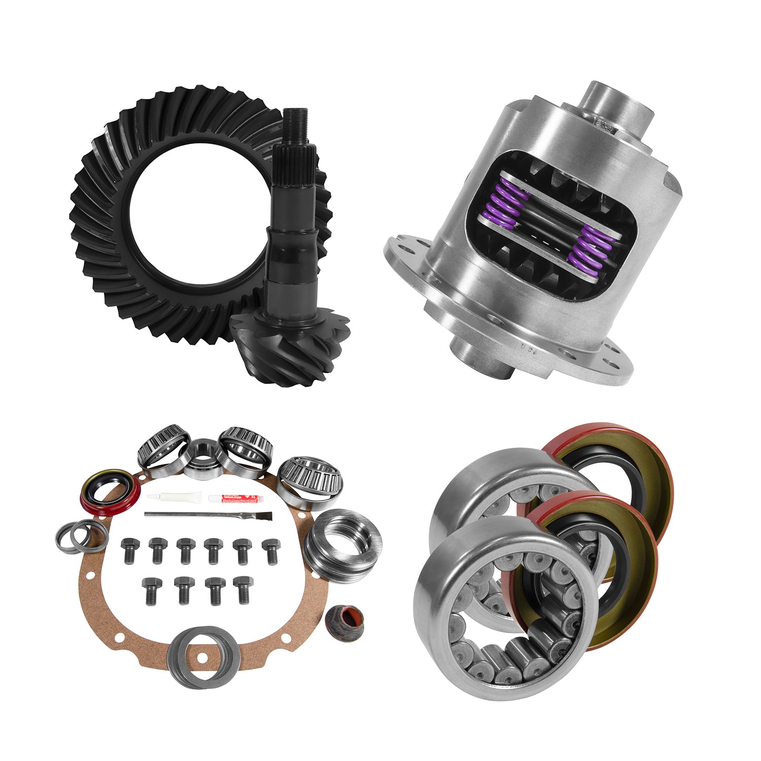 8.8 Inch Ford 3.73 Rear Ring & Pinion Install Kit 31 Spline Posi 2.99 Inch Axle Bearings 8.8 Inch Ford 3.73 Rear R&P Gear/ Install Kit Package W/ 31 Spline Posi & Ak 1561 '10&Dwn F150& Suv W/O Irs Yukon Gear