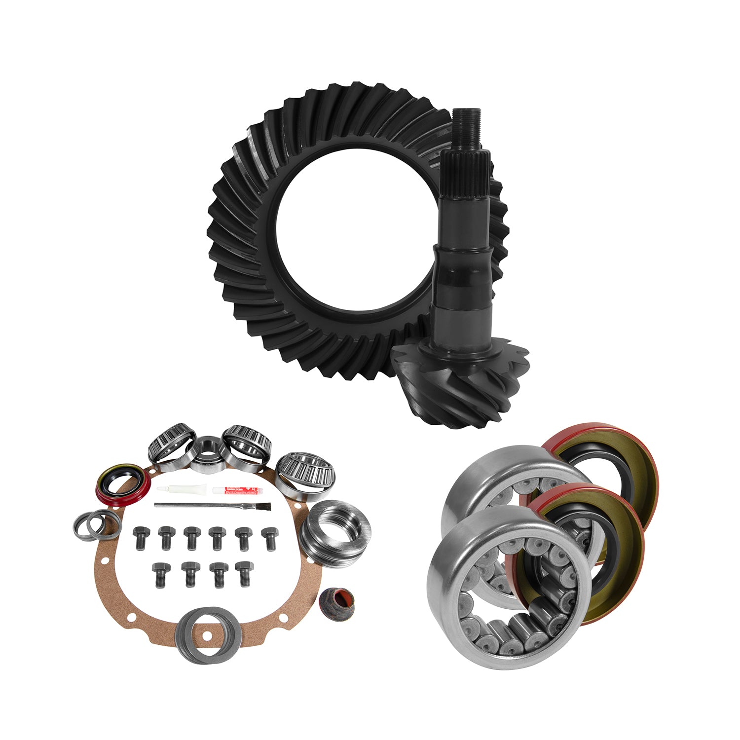 8.8 Inch Ford 3.55 Rear Ring & Pinion Install Kit 2.99 Inch OD Axle Bearings & Seals 8.8 Inch Ford 3.55 Rear R&P Gear/ Install Kit Package W/ Ak 1561 (2.985 Inch Od) '10&Dwn F150& Suv W/O Irs Yukon Gear