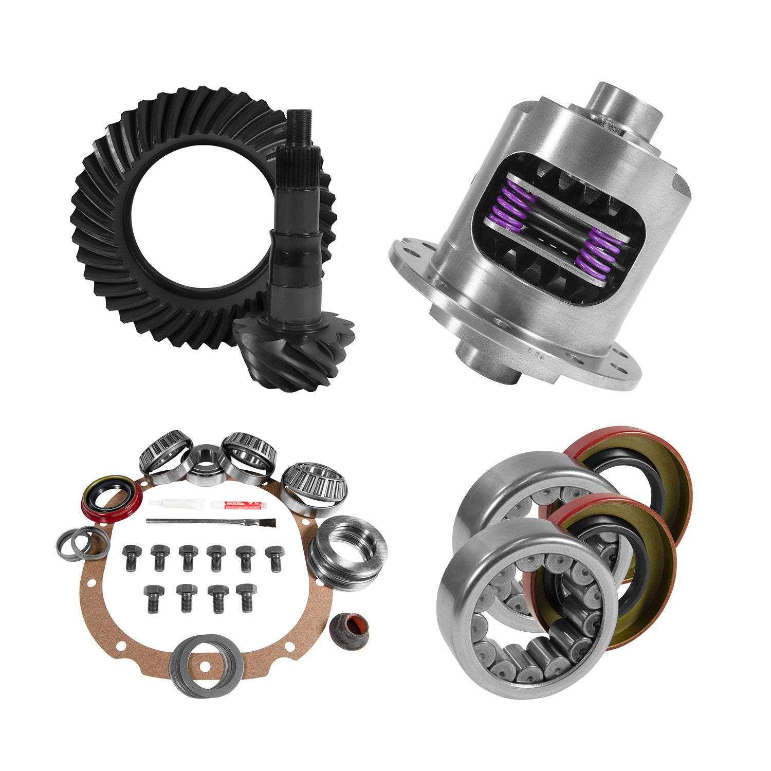 8.8 Inch Ford 4.88 Rear Ring & Pinion Install Kit 31 Spline Posi 2.99 Inch Axle Bearings 8.8 Inch Ford 4.88 Rear R&P Gear/ Install Kit Package W/ 31 Spline Posi & Ak 1561 (2.985 Inch Od) '09-'14 F150 Yukon Gear