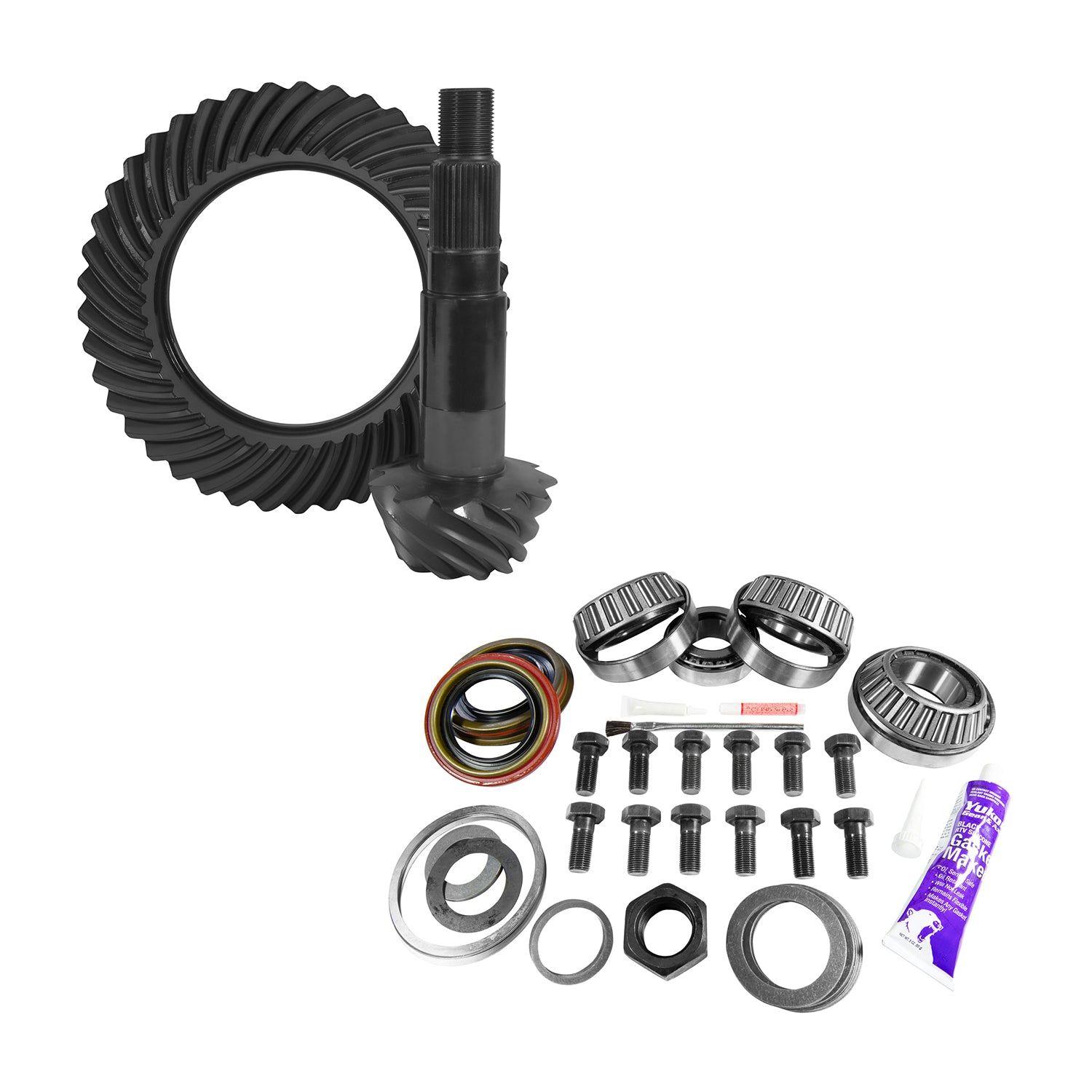 11.25 Inch Dana 80 4.11 Rear Ring & Pinion Install Kit 4.375 Inch OD Head Bearing D80/ 11.25 Inch Dana 4.11 Rear R&P Gear/ Install Kit Package 4.375 Inch OD Head Bearing Yukon Gear