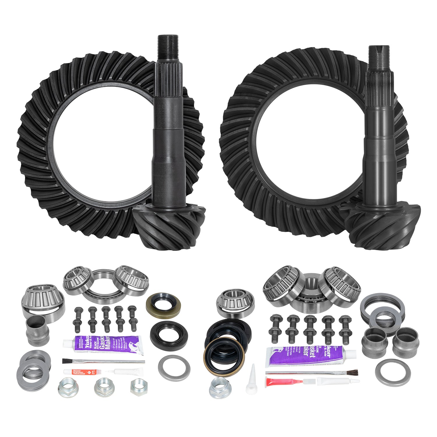 Ring & Pinion Gear Kit Package Front & Rear With Install Kits - Toyota 8 Inch /8 Inch IFS Toyota 05-15 Tacoma 07-09 Fj W/ Locker (8 Inch /8 Inch ) 4.11 Ratio Gear Package (Fits 3.91& Up Front Case) Yukon Gear