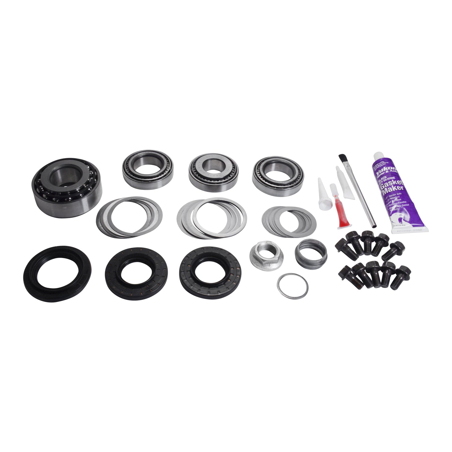 Ring And Pinion Gear Set For Chrylser Zf 215mm Front Diff 4.11 Ratio 215MM Zf Rev Chy 4.11 R&P Kit 2012 & Up RAM 1500 W/ Loaded Carrier & Install Kit Yukon Gear