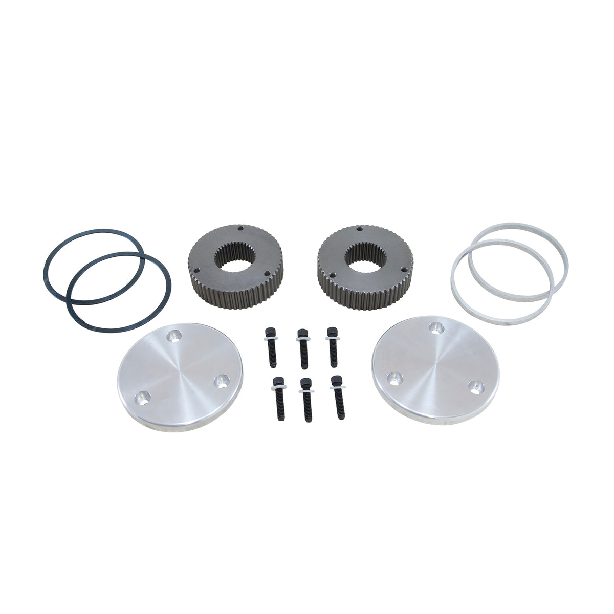 Hardcore Drive Flange Kit Dana 60 35- Spline Outer Stubs Non-Engraved Caps Hardcore Flange Set D60 35 Spline Non-Engraved Both Sides Yukon Gear