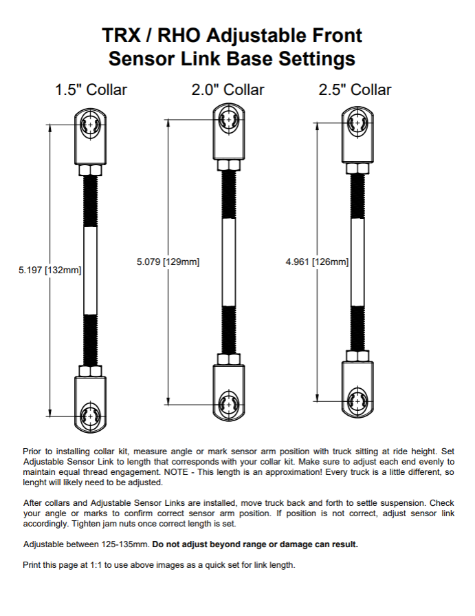 Foutz Motorsports 2" Front Leveling Collar Kit with Ride Height Sensor Connector Rods 2025-2026 Ram 1500 RHO