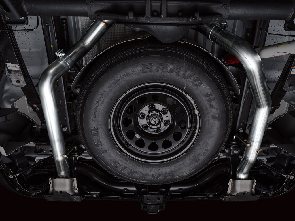 AWE 0FG Catback Split Rear Exit Exhaust for 4th Gen Silverado/Sierra 1500 5.3L (With Bumper Cutouts) - OE Tips - Apollo Off-Road
