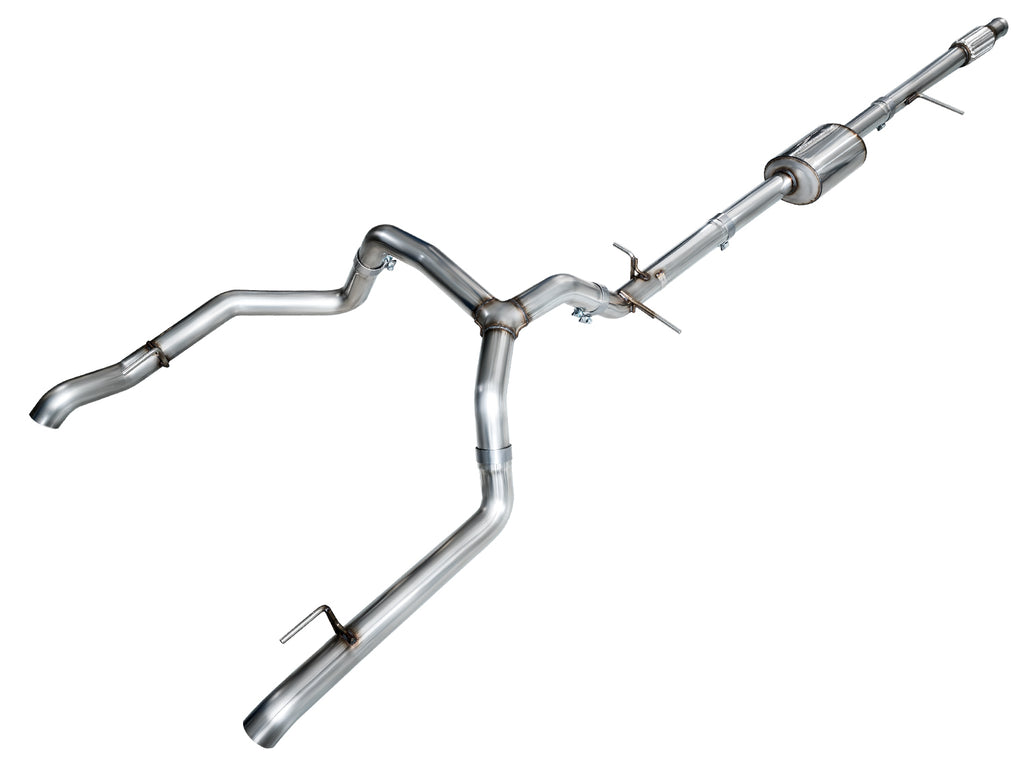 AWE 0FG Catback Split Rear Exit Exhaust for 4th Gen Silverado/Sierra 1500 5.3L (With Bumper Cutouts) - OE Tips - Apollo Off-Road