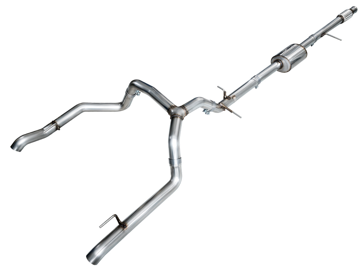 AWE 0FG Catback Split Rear Exit Exhaust for 4th Gen Silverado/Sierra 1500 5.3L (With Bumper Cutouts) - OE Tips - Apollo Off-Road