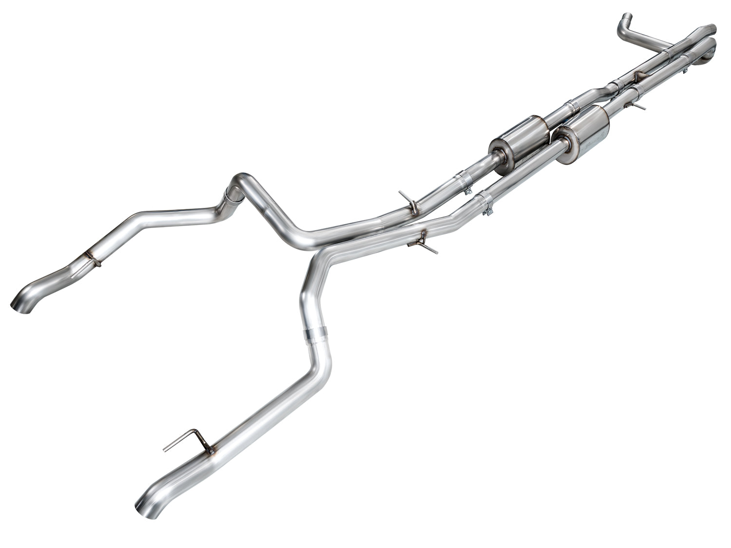 AWE 0FG Catback Split Rear Exit Exhaust for 4th Gen Silverado/Sierra 1500 6.2L (With Bumper Cutouts) - OE Tips - Apollo Off-Road