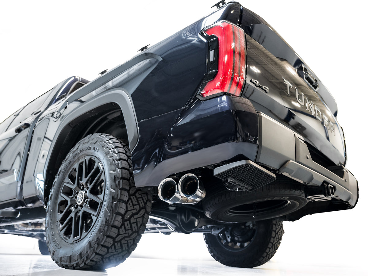 AWE 0FG Exhaust for 2022+ Toyota Tundra - Dual Chrome Silver Tips - Apollo Off-Road