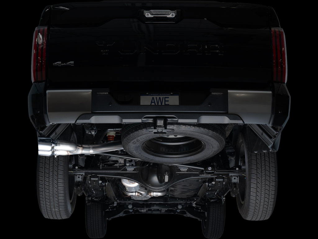 AWE 0FG Exhaust for 2022+ Toyota Tundra - Dual Chrome Silver Tips - Apollo Off-Road