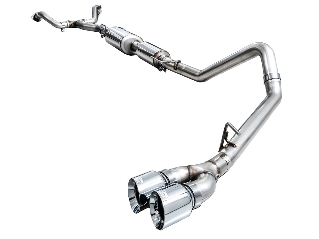 AWE 0FG Exhaust for 2022+ Toyota Tundra - Dual Chrome Silver Tips - Apollo Off-Road