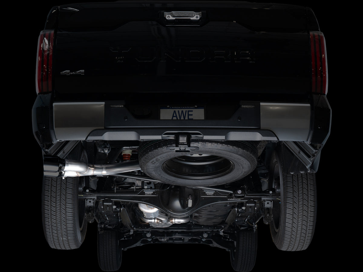 AWE 0FG Exhaust for 2022+ Toyota Tundra - Dual Diamond Black Tips - Apollo Off-Road