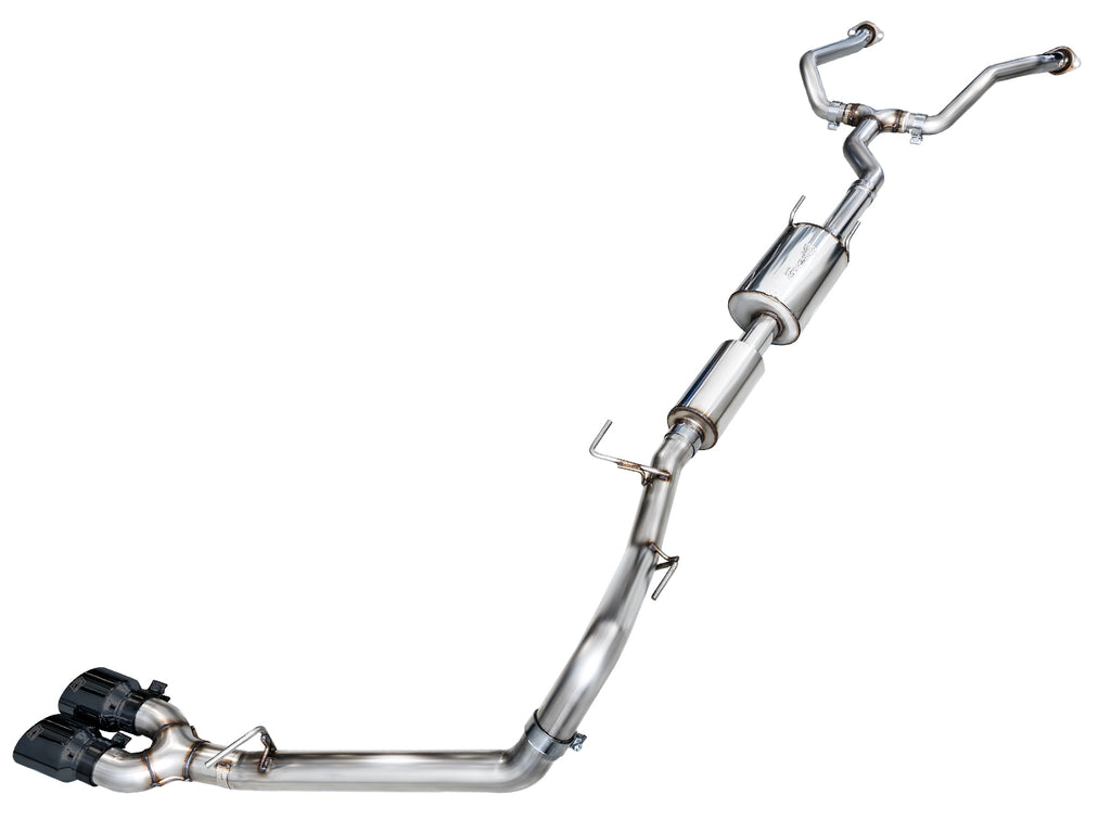 AWE 0FG Exhaust for 2022+ Toyota Tundra - Dual Diamond Black Tips - Apollo Off-Road