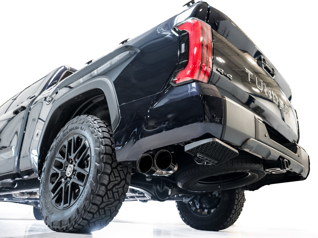 AWE 0FG Exhaust for 2022+ Toyota Tundra - Dual Diamond Black Tips - Apollo Off-Road